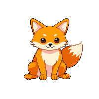 casual fox character round orange sly