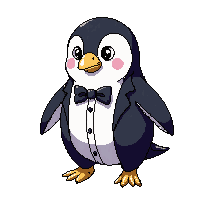 casual penguin character round cute tuxedo