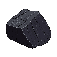 coal chunk black dark dull rough matte