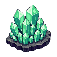 crystal cluster green emerald natural embedded rock