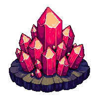 crystal cluster red ruby bright warm glowing
