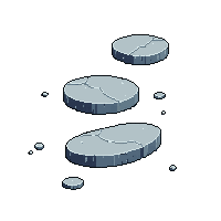 flat stepping stone gray round smooth top