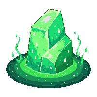 glowing rock green magical luminous enchanted