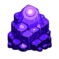 glowing rock purple magical luminous enchanted