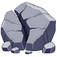 large boulder cracked split fissure deep broken