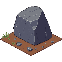 large boulder embedded ground half buried earth