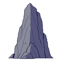 large boulder pointed tall standing monolith gray