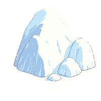 large boulder snow covered white winter frozen