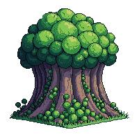 large boulder vine covered green overgrown jungle