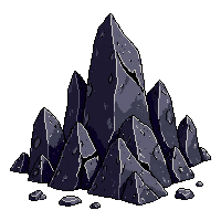 medium jagged rock sharp pointed angular dark