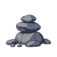 medium stacked rocks two balanced cairn gray