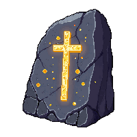 rune stone carved glowing symbols ancient gray