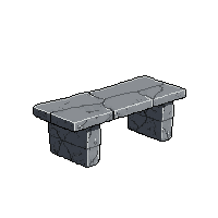 stone bench simple flat seat gray garden