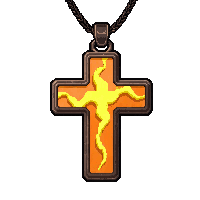 cross holy amulet lightning charged crackling