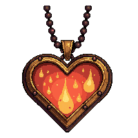 heart shaped locket amulet fire enchanted molten