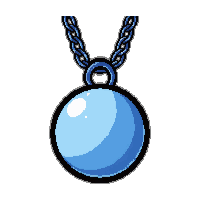 Moon Crescent Amulet Rare Blue Tier — free pixel art sprite from the Rpg Loot Amulets collection, transparent PNG