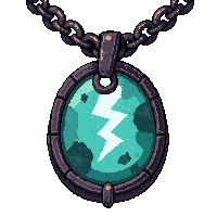 Rune Stone Amulet Lightning Charged Crackling — free pixel art sprite from the Rpg Loot Amulets collection, transparent PNG