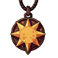 Star Pentagram Amulet  Fire Enchanted Molten — free pixel art sprite from the Rpg Loot Amulets collection, transparent PNG