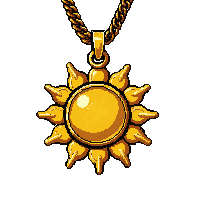Sun Rayed Amulet  Vintage Antique — free pixel art sprite from the Rpg Loot Amulets collection, transparent PNG