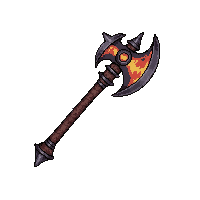 Bardiche Tall Axe  Fire Enchanted Molten — free pixel art sprite from Rpg Loot Axes