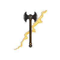 Bardiche Tall Axe  Lightning Charged Crackling — free pixel art sprite from Rpg Loot Axes