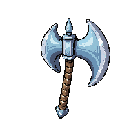 Double Bladed Battle Axe  Frost Enchanted Icy — free pixel art sprite from Rpg Loot Axes