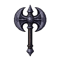 double bladed battle axe  legendary ornate