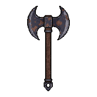 Double Bladed Battle Axe  Rusted Broken — free pixel art sprite from Rpg Loot Axes