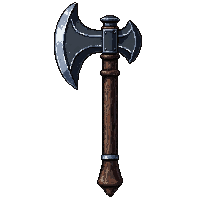 great two handed axe  vintage antique