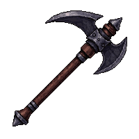 halberd polearm with axe head  ancient weathered