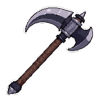 Halberd Polearm With Axe Head  Brand New Pristine — free pixel art sprite from the Rpg Loot Axes collection, transparent PNG