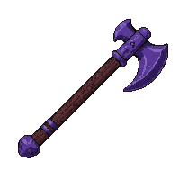 halberd polearm with axe head  epic purple tier