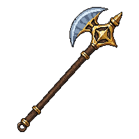 halberd polearm with axe head  gold trimmed royal