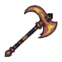halberd polearm with axe head  lightning charged crackling