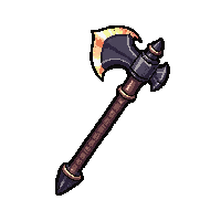 halberd polearm with axe head  magical glowing