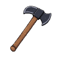 Lumberjack Splitting Axe Common Starter Tier — free pixel art sprite from the Rpg Loot Axes collection, transparent PNG