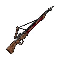 crossbow horizontal  blood stained battle worn