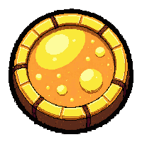 ancient stone coin  magical glowing aura