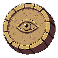 Ancient Stone Coin  Stamped With Eye — free pixel art sprite from Rpg Loot Coins