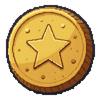 Ancient Stone Coin  Stamped With Star — free pixel art sprite from Rpg Loot Coins