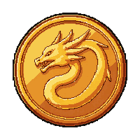 copper coin  stamped with dragon