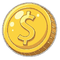 gold coin  magical glowing aura