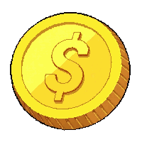 gold coin  single coin tilted