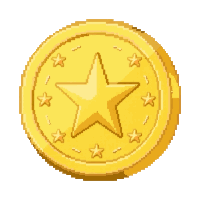gold coin  stamped with star
