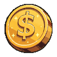 iron coin  magical glowing aura