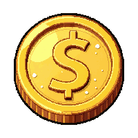 Magical Glowing Coin Bent And Damaged — free pixel art sprite from the Rpg Loot Coins collection, transparent PNG