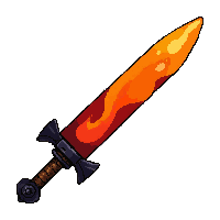 Curved Kris Dagger  Fire Enchanted Molten — free pixel art sprite from Rpg Loot Daggers