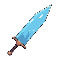 Curved Kris Dagger  Frost Enchanted Icy — free pixel art sprite from Rpg Loot Daggers