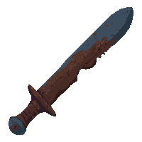 curved kris dagger  rusted broken