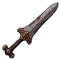 Double Edged Stiletto  Ancient Weathered — free pixel art sprite from Rpg Loot Daggers